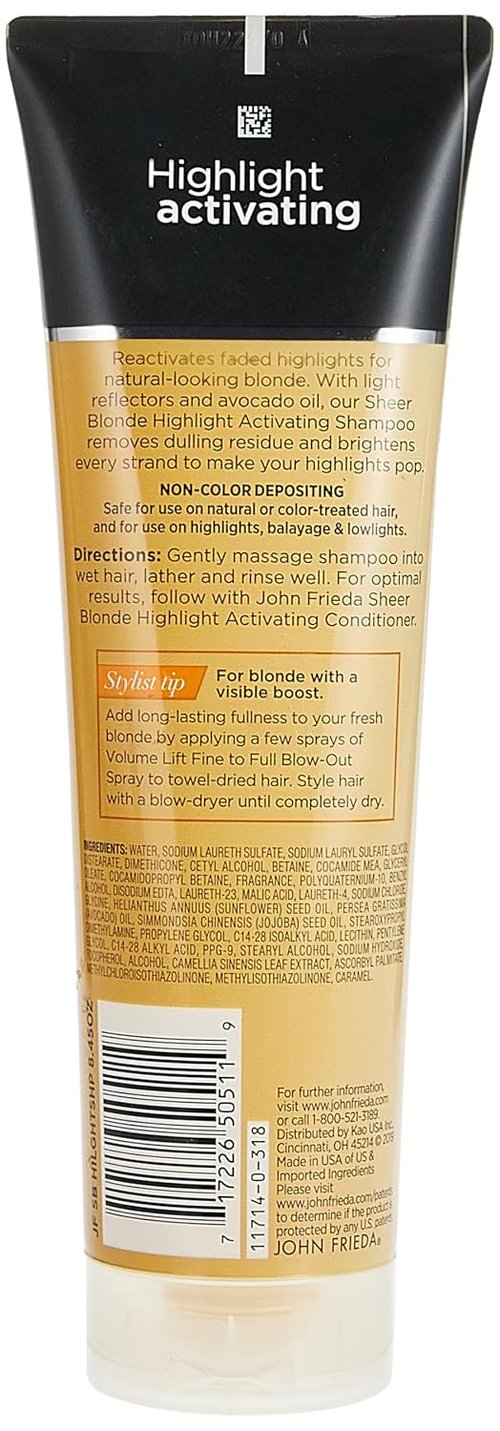John Frieda Sheer Blonde Highlight Activating Shampoo - Enhance Lighter Blondes' Radiance