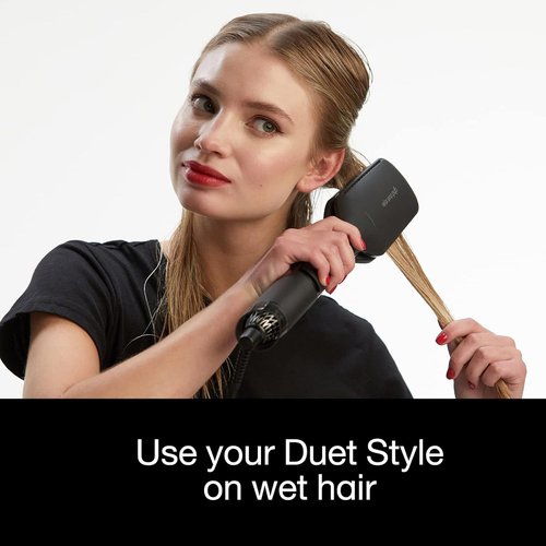 GHD Duet Style Power Couple - 2-in-1 Hot Air Hair Styler (Black) & Sleek Talker Hair Oil (3.2 fl. Oz.)