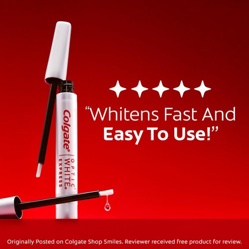 Colgate Optic White Express Teeth Whitening Pen, Teeth Stain Remover for Whiter Teeth in 1 Day, Enamel Safe, Designed for No Tooth Sensitivity, 0.08 OZ