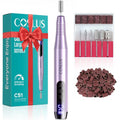 COSLUS C51 Electric Cordless Nail Drill: Professional Nail File with LED Screen & 25 Speeds for Acrylic Gel Dip Powder Removal, Beginner-Friendly for Home DIY & Salon, Portable for Travel, Purple
