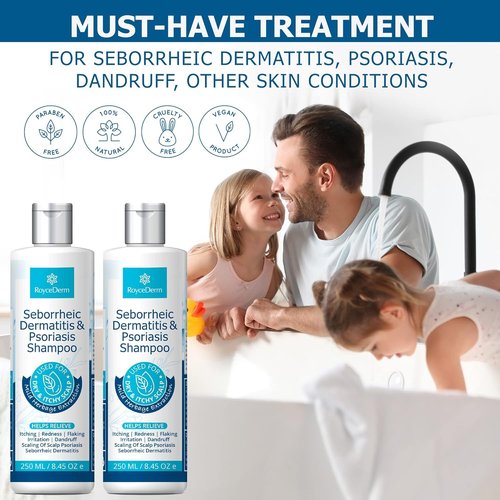Roycederm Seborrheic Dermatitis Shampoo - Relieves Itching & Flaking for Dry Scalp Care