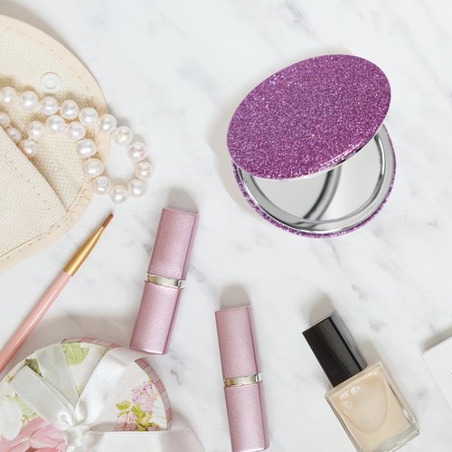 SANYCASA Compact Mirror for Travel, Double-Sided 1X/2X Magnifying Pocket Makeup Mirrors