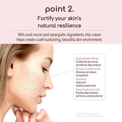 DEARBOO Glass Skin Snail Cream, 80mL – Lightweight Hydrating Facial Moisturizer with Snail Mucin for a Smooth, Radiant-Looking Complexion