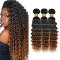 30 32 34 Inch Chocolate Brown Bundles T1B/4/30 Deep Wave Human Hair 3 Bundles 3 Tone Bundle Unprocessed Virgin Remy Hair Extensions 300g