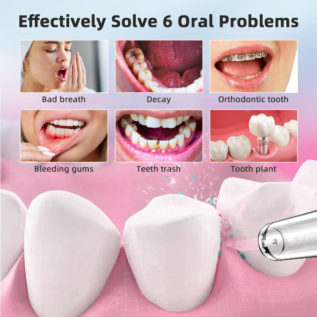 Water Flosser for Teeth Cordless Rechargeable Electric Tooth Flosser 4 Modes 300ML Water Tank IPX7 Waterproof for Travel Home (Black)