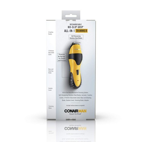 ConairMAN All-in-One Beard Trimmer - Cordless Grooming Kit for Face, Nose & Ear Hair - 6 Pieces
