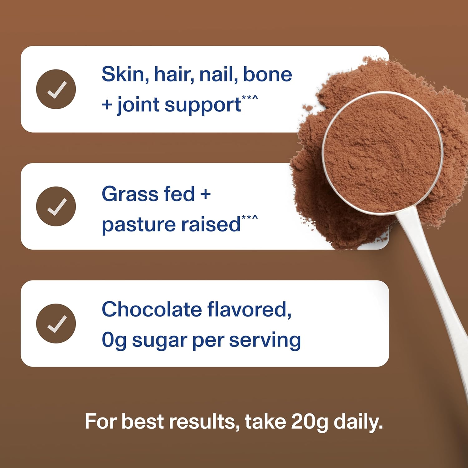 Vital Proteins Collagen Peptides Powder - Chocolate Flavor for Healthy Hair, Skin & Joints | 13.5oz