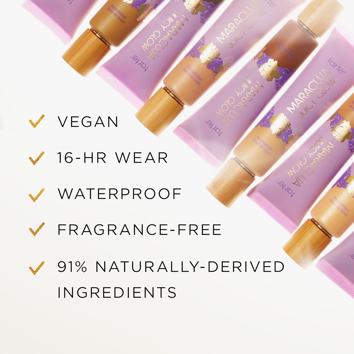 Tarte Maracuja Juicy Glow Tint - Lightweight Tinted Moisturizer with Hyaluronic Acid | Buildable Medium Coverage, Vegan, Cruelty-Free