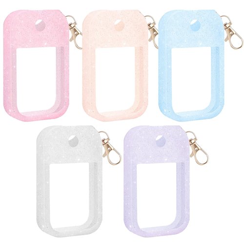 SUBANG 5 Pieces Silicone Case Compatible with Touchland Hand Sanitizer Spray Protective Case with Keychain for Power Mist and Glow Mist 1 fl oz