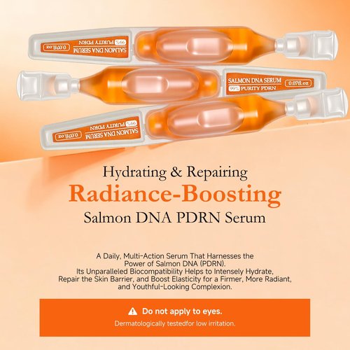 Salmon DNA Serum,99% PDRN Serum For Face Anti Aging One Day With Recombinant Collagen,Glutathione,Hyaluronic Acid,Korean Skin Care For Deep Hydration,Firming & Uneven Skin Tone,0.07 Fl.Oz x 15e