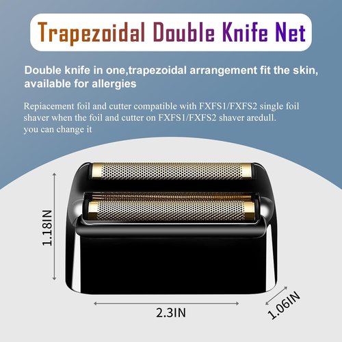 BaBylissPRO Replacement Foil & Cutters for Double FXFS2 Metal Shaver - Black, 2-Pack