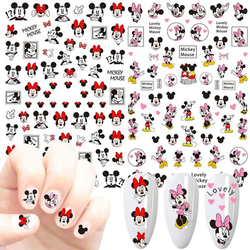 Cartoon Nail Art Stickers Cute Cartoon Nail Decals 3D Self-Adhesive Nail Art Supplies Designer Nail Stickers for Women Acrylic Nails Decoration Accessories 7 Sheets