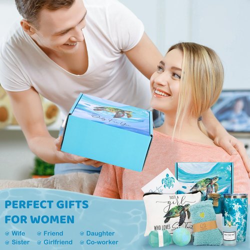 Sea Turtle Gifts for Women, Turtle Gifts Set for Turtles Lovers, Turtles Gift Baskets Relaxing Spa Bath Gift Baskets, Birthday Gifts for Women Gift Set for Her Sister Friends Mom Mother's Day