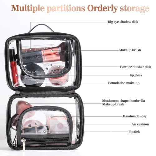BS-MALL Premium Travel Toiletry Bag - Large Capacity, Multiple Compartments, and Durable Design for Your Daily and Travel Needs Black