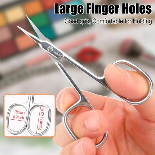 LePinko Cuticle Scissors, Extra Fine Tip, for Manicure and Pedicure, Gifts for Men Women