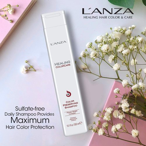 L'ANZA Healing Colorcare Shampoo - Color-Safe Repairing Cleanse for Dry, Damaged Hair | Sulfate-Free (10.1 Fl Oz, Pack of 2)