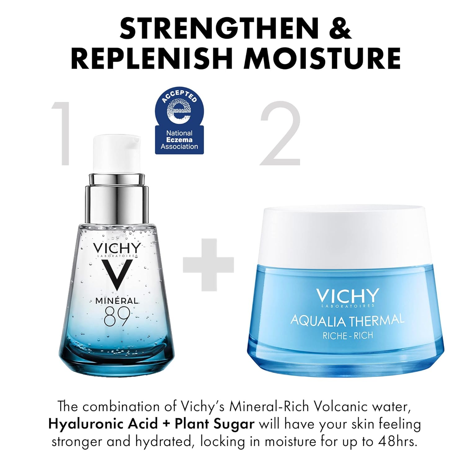 Vichy Aqualia Thermal Facial Moisturizer - Hydrating Cream with Natural Hyaluronic Acid for Dry, Sensitive Skin