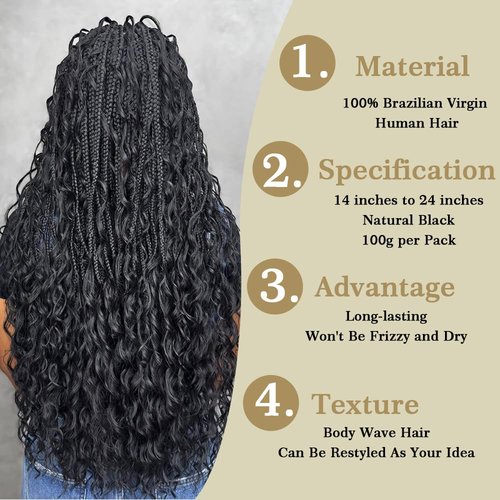 Body Wave Bulk Human Hair For Braiding No Weft Boho Braids Human Hair Brading Hair Extensions 100g One Bundle Wet and Wavy Human Braiding Hair For Boho Braids Natural Black(16inch, Natural Black)