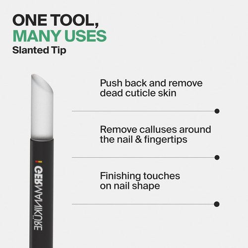 Germanikure Clear Glass Cuticle Stick - Ethically Made Cuticle Pusher & Remover | Nail Shaper for Dry Skin