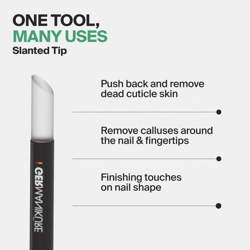 GERMANIKURE Black Glass Cuticle Stick in Cork Sleeve - Ethically Made in Czech Republic - Cuticle Pusher & Remover, Callous & Dry Skin Fingertip File, Nail Shaper
