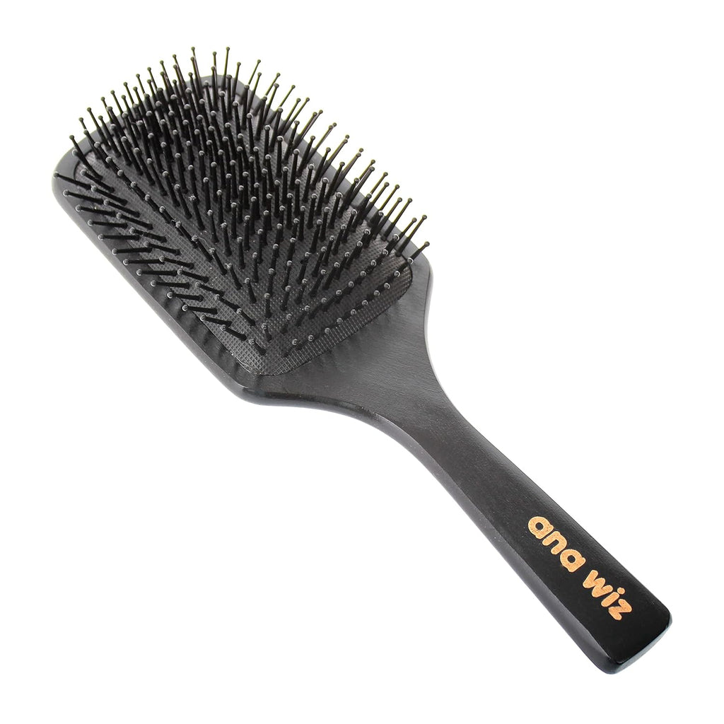 Wooden Paddle Hair Brush by [Brand Name] - Effortlessly Detangles for Sleek, Straight & Wavy Hair | Includes Reusable Brush Bag