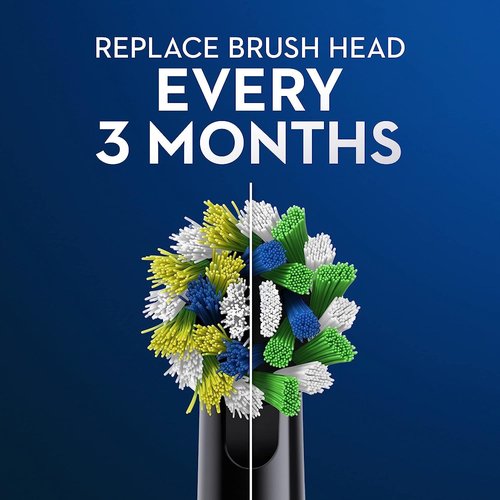Oral-B Cross Action Replacement Brush Heads for an Oral-B Electric Toothbrush, Pack of 6, Black