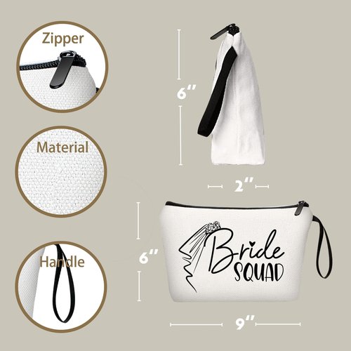 SEAMOON Bachelorette Gifts for Bride, Team Bride, Bride Squad, Maid of Honor Gifts for Her, Friends, Daughter, Sister, Bride Makeup Bag, Bachelorette Gift Bag, Bachelorette Party Accessories