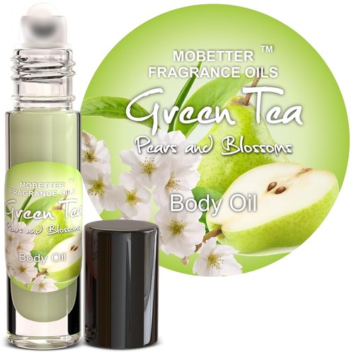 MOBETTER Fragrance Oils - Green Tea Pears & Blossoms Perfume Body Oil | Invigorating Scent
