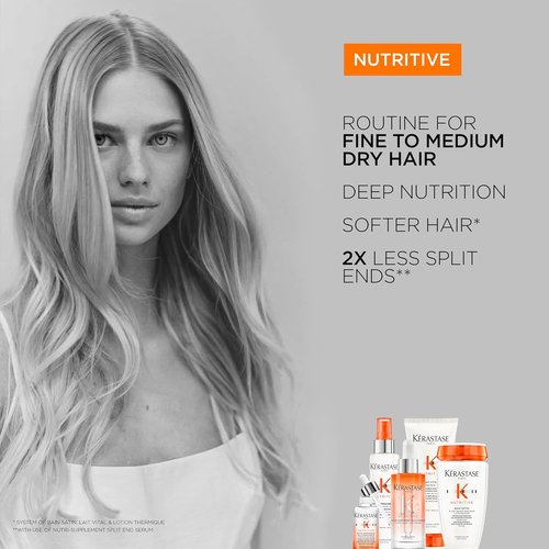 Kerastase Nutritive Bain Satin Shampoo & Lait Vital Conditioner Set - Moisture-Rich Care for Fine to Medium Dry Hair