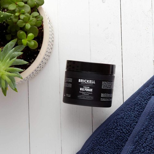 Brickell Men's Products Flexible Hold Wax Pomade - Natural & Organic Hair Styling | 2 Ounce, Irritation-Free Shine