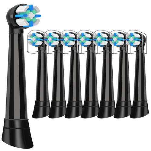 8 Pack iO Replacement Heads Compatible with Oral B iO, Brush Heads for iO 2 3 4 5 6 7 8 9 10 Series Electric Toothbrushs, Ultra-fine Bristles, Gentle on Gums, Black