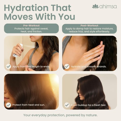 Ahimsa Leave-In Conditioner - Lightweight Hydrating Formula for Curly & Wavy Hair | Anti-Frizz, 4oz