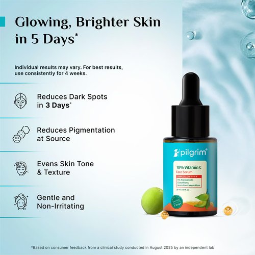 Pilgrim 10% Vitamin C Face Serum - Anti-Aging Formula with 5% Niacinamide & Kakadu Plum | 1.01 Fl Oz (30ml)
