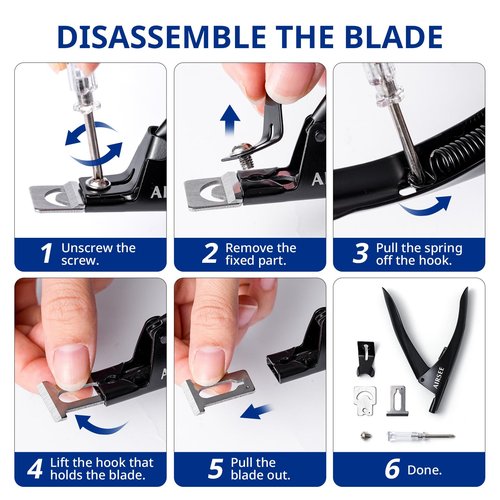 AIRSEE Professional Acrylic Nail Clipper with 15PCS Magnets Fake False Nails Tip Cutter Nail Trimmer for Artificial Nail Manicure Nail Art Tool Home DIY Use Black