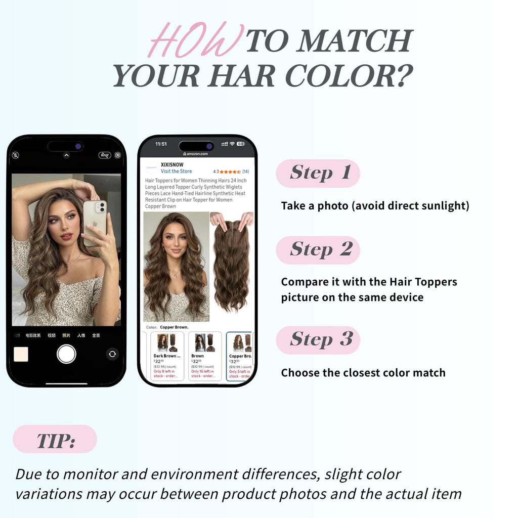 XIXISNOW Hair Toppers for Women Thinning Hairs 24 Inch Long Layered Topper Curly Synthetic Wiglets Pieces Hand-Tied Hairline Synthetic Clip on Hair Topper for Women Dark Brown Mix Golden Brown