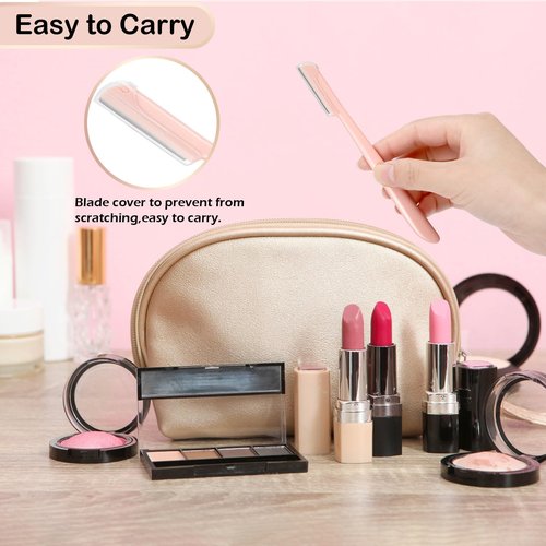 Revahope 24 Pieces Eyebrow Razor, Dermaplane Razor with Blade Cover Face Razors for Women, Dermaplaning Tool for Peach Fuzz Face Shaver for Women and Men, Safe and Newbie Friendly