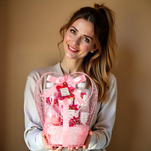 Valentines Day Gifts Basket Christmas Gifts for Women Spa Set Lily & Peony Home Spa Set, Beauty Personal Care Set Jojoba Oil, Spa Self Care Kit, Bath Body For Thank You, Birthday Gifts