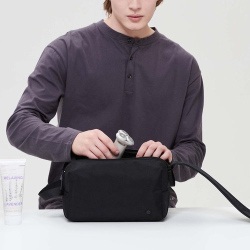 Purevave Large Compact Mens Toiletry Travel Bag Hanging, Mens Dopp Kit for Travel Waterproof, Wash Pouch Black