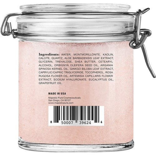 Majestic Pure Himalayan Clay Mud Mask for Face and Body Exfoliating and Facial Acne Fighting Mask - Reduces Appearance of Pores, 10 oz