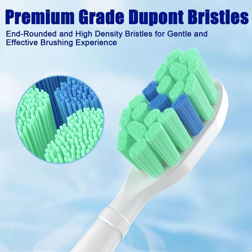 Toptheway Plaque Control Toothbrush Replacement Heads Compatible with Philips Sonicare Replacement Heads, 4100 5100 5300 and Most Click-on Electric Toothbrushes, 10 Pack