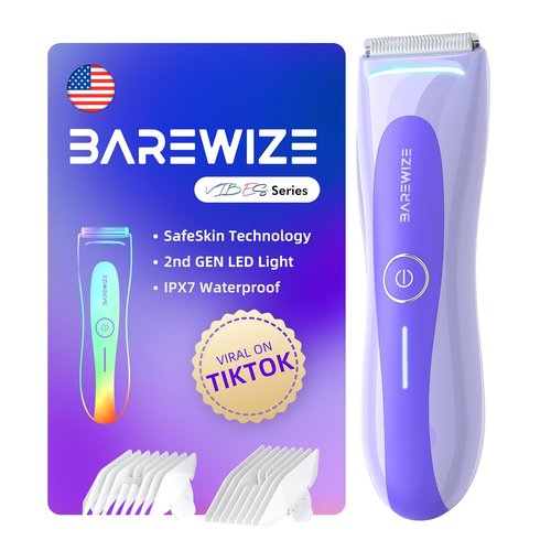 Skiennix Bikini Trimmer for Women - Electric Shaver with LED Light, IPX7 Waterproof, USB-C Rechargeable | Violet Haze