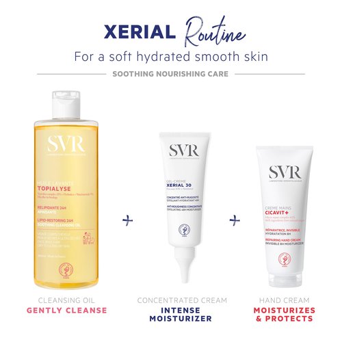 SVR Xerial 30 Concentrated Body Gel Cream. Powerful 48hr. Moisturizer & Exfoliating Cream for Dry, Rough, Bumpy Skin. Reduces Ingrown Hairs & Leaves the Skin Soft & Smooth, 2.5 fl.oz.