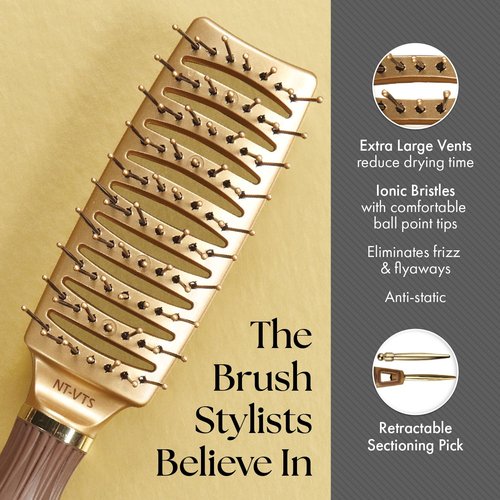 Olivia Garden Ceramic + Ion Nano Thermic Hair Brush - Professional Styling Tool for Smooth, Shiny Hair