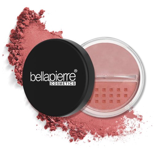 Bellapierre Mineral Blush - Lightweight Loose Powder Cheek Color with Warm Dewy Finish | Talc-Free, Hypoallergenic - 0.3 oz - Desert Rose