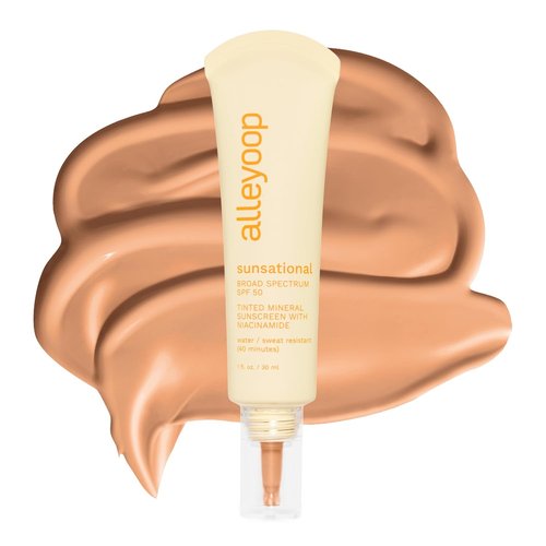 Alleyoop Sunsational Tinted Moisturizer SPF 50 - Hydrating Mineral Face Sunscreen with Jojoba (Ray)