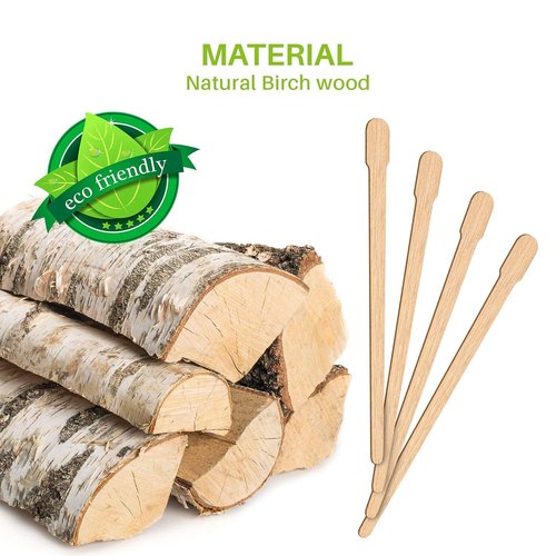 Mibly 600 Pcs Wooden Wax Sticks - Eyebrow, Lip, Nose Small Waxing Applicator Sticks for Hair Removal and Smooth Skin - Spa and Home Usage