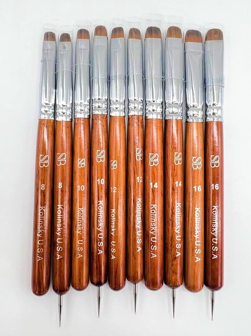 Spontaneous Beauty Premium Kolinsky French Brush (Size 16, Wood Handle)