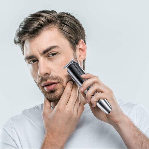 Hatteker Men's Beard Trimmer - 5-in-1 Grooming Kit for Facial, Nose & Ear Hair - Cordless & Waterproof