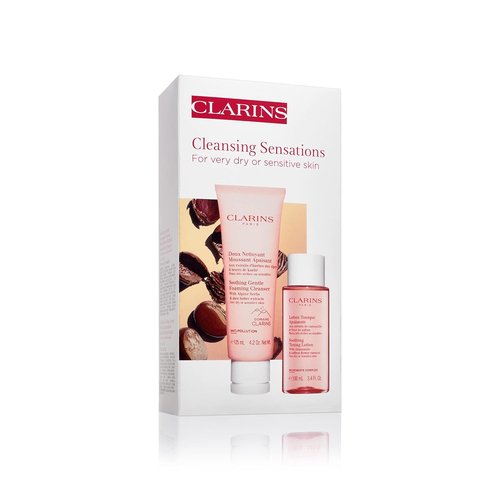 Clarins Soothing Gentle Foaming Cleanser - Cleanses & Balances | Organic Chamomile & Shea Butter | Soap-Free for Very Dry, Sensitive Skin