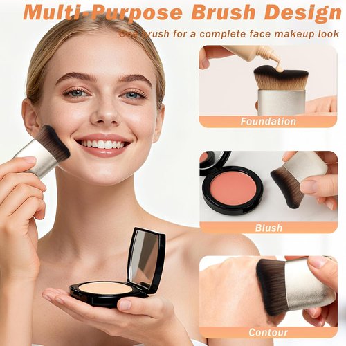 Kabuki Self Tanner Brush - Flawless Full Body & Face Makeup Applicator for Tanning & Bronzing